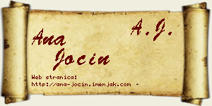 Ana Jocin vizit kartica